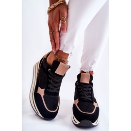 PS1 Damen Wildleder Sportschuhe Schwarz und Beige Elisse 1