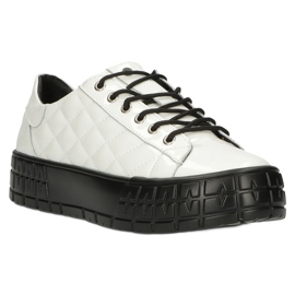Filippo Stilvolle Leder-Lack-Sneakers DP3932/22 Weiß 3
