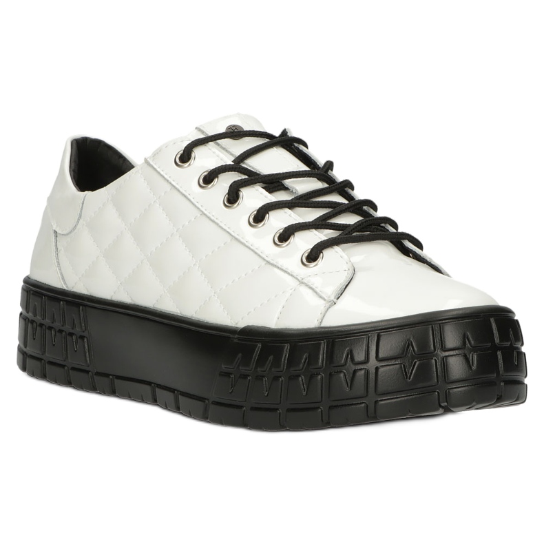 Filippo Stilvolle Leder-Lack-Sneakers DP3932/22 Weiß 3