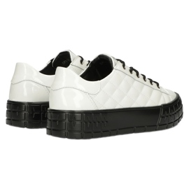 Filippo Stilvolle Leder-Lack-Sneakers DP3932/22 Weiß 5