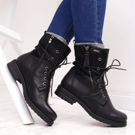 Damenschnürer mit Reißverschluss, schwarz Jezzi 1