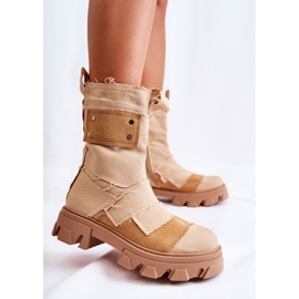 PS1 High Workers Booties auf einem dunkelbeigen Nerisa-Reißverschluss 2