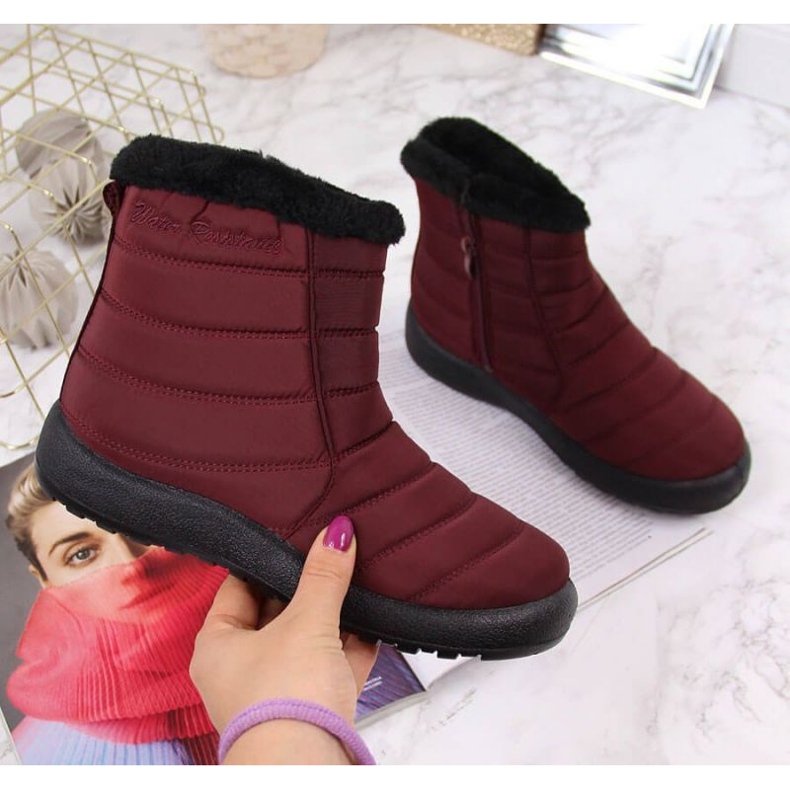 Wasserdichte Schneestiefel mit Reißverschluss News W EVE181C burgundy rot 1