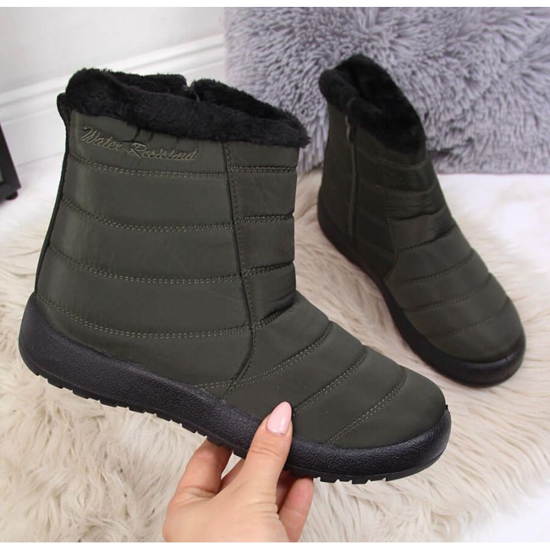 Wasserdichte Schneestiefel mit Reißverschluss News W EVE181D khaki schwarz 1