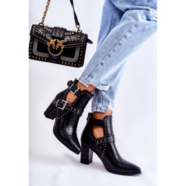 WJ2 Damenstiefel auf Ferse mit Strass Schwarz Kelin 2