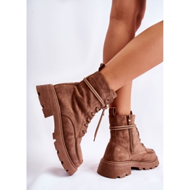 Gebundene Wildlederstiefel für Damen Braun Vanita 4