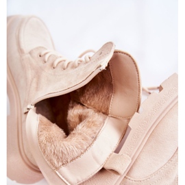 Damen Wildleder Stiefeletten Beige Vanita 1