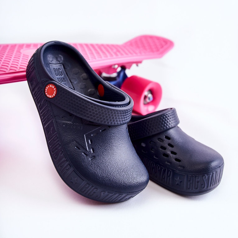 Leichte Kinderhausschuhe Kroks Big Star II375002 Marineblau 2