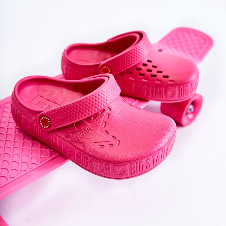 Leichte Kinderhausschuhe Kroks Big Star II375006 Fuchsia rosa 2
