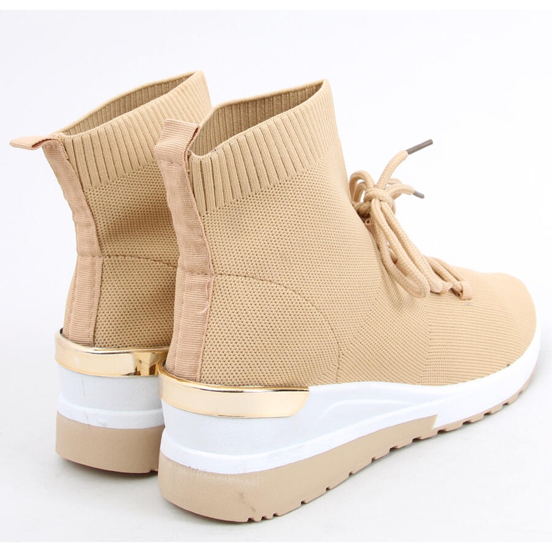 Katrin Khaki-Socken-Turnschuhe beige 2