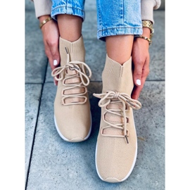 Katrin Khaki-Socken-Turnschuhe beige 1