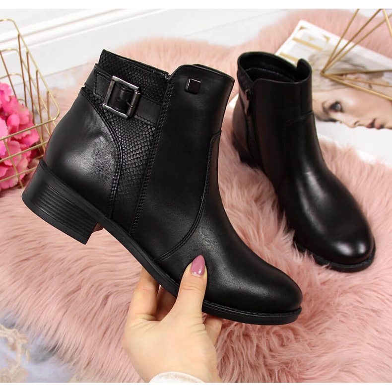 Damen Lederstiefel Dolce Pietro 0892 schwarz 1