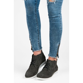 Vinceza Stiefeletten aus Leder grau 1