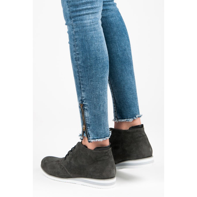 Vinceza Stiefeletten aus Leder grau 2