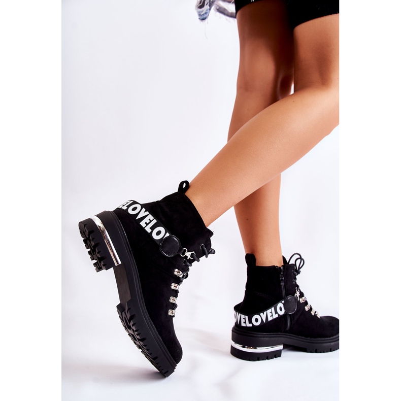 PS1 Warme Stiefel aus Wildleder mit Gürtel Schwarz Aurelio 2