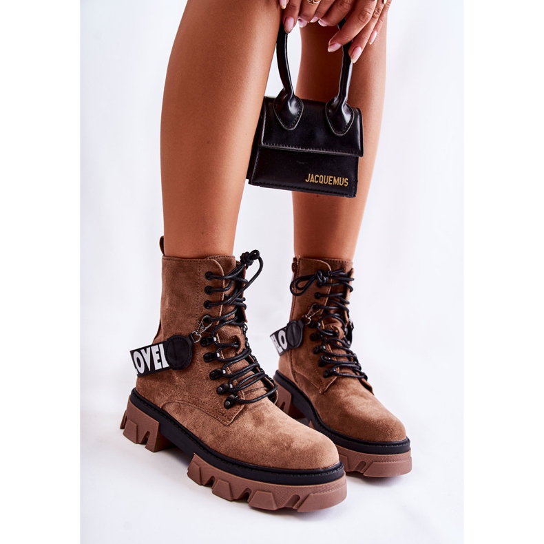 PS1 Hohe Stiefel aus Wildleder mit brauner Danity-Erwärmung 1