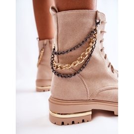 PS1 Wildleder warme Stiefel mit einer Kette Beige Sorita 2