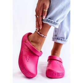 Leichte Hausschuhe für Damen Kroks Big Star II275007 Fuchsia rosa 1