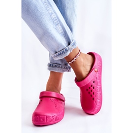 Leichte Hausschuhe für Damen Kroks Big Star II275007 Fuchsia rosa 4
