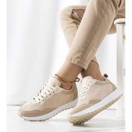 Beige Turnschuhe für Frauen Buoro 1