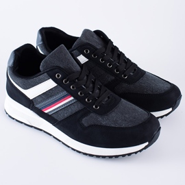 Bequeme schwarze Shelovet Herren Sportschuhe 1