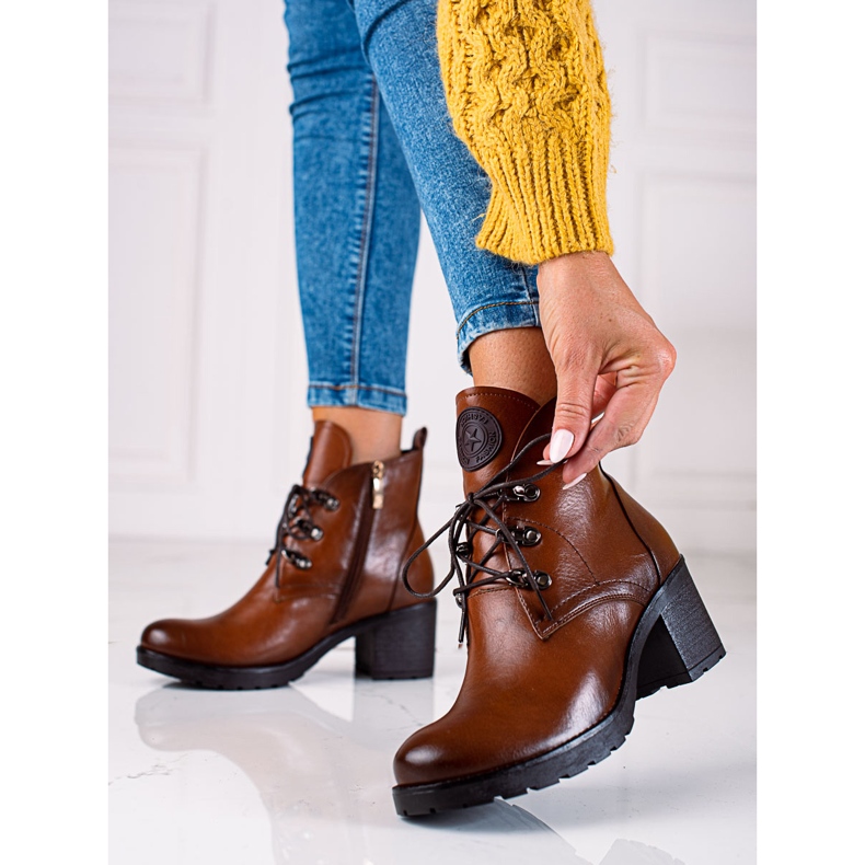 W. Potocki Damen Potocki Arbeiter auf High Heels braun 1