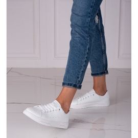 Weiße Shelovet Damen-Sneakers aus ökologischem Leder 1