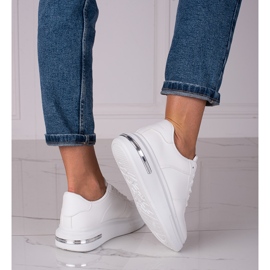 Weiße Shelovet Damen-Sneakers aus ökologischem Leder 1