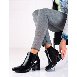 SHELOVET Schwarz lackierte Chelsea Boots von Sergio Leone mit hohem Absatz 1