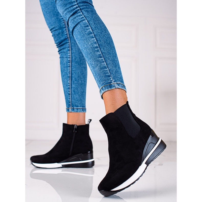 Vinceza Damensportstiefel auf schwarzem Keilabsatz 1