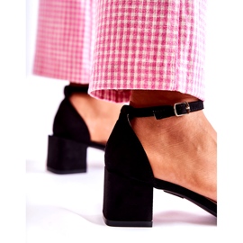 Damen-Sandalen aus Wildleder mit hohem Absatz, Schwarz 4