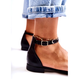 WD1 Ballerinas aus Leder für Damen in Spitz Black Caprise schwarz 4