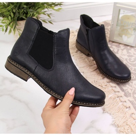 Warmer Chelsea-Stiefel für Damen, marineblau Rieker Z4994-14 schwarz 2