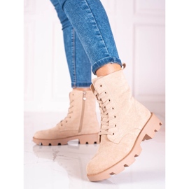 Shelovet Damen-Schnürtaschen aus Wildleder, beige 2