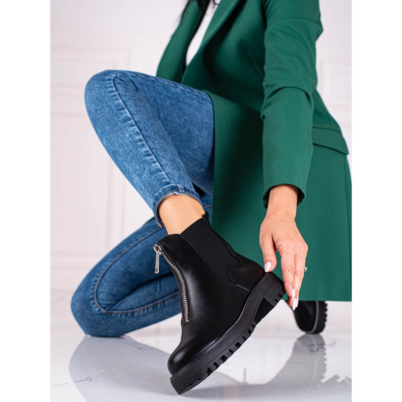 Schwarze Arbeiterinnen von Shelovet mit Reißverschluss 1