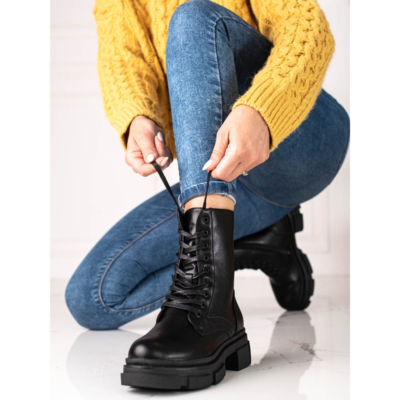 Klassische Damen Shelovet hohe Taschen schwarz 1