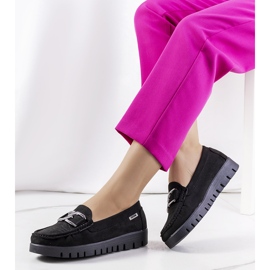 Schwarze Loafer auf der Campini-Plattform 1