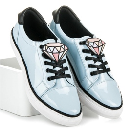 Betler Sneakers mit Diamantlackierung blau 1