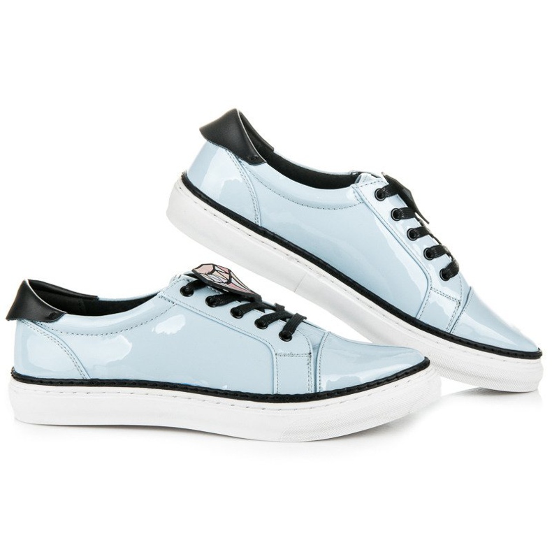 Betler Sneakers mit Diamantlackierung blau 2