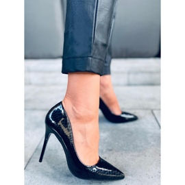 Pumps auf einem Lone Black Stilettoabsatz schwarz grau 1