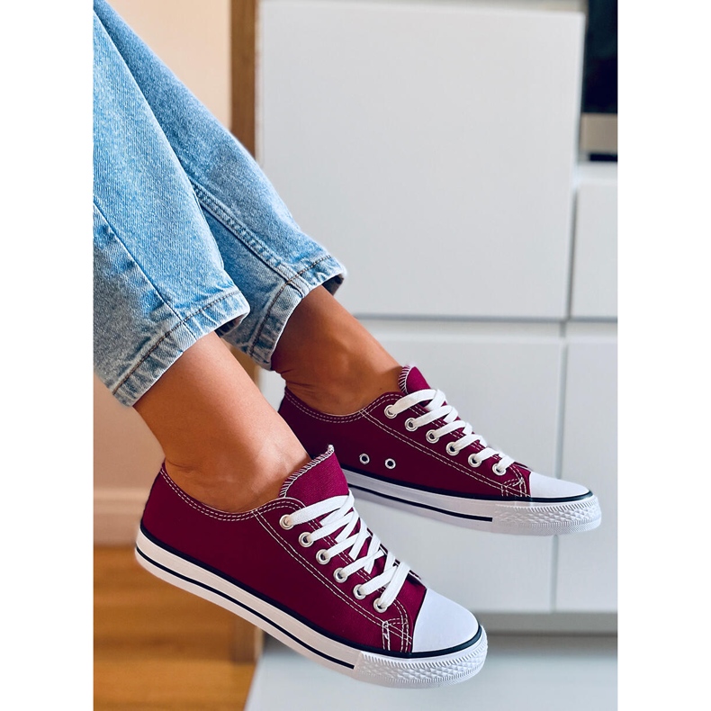 Klassische Damen-Sneaker von Basic Wine rot 2