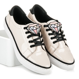 Betler Sneakers mit Diamantlackierung braun 2