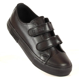 Black Big Star KK374054 schwarze Turnschuhe aus Kunstleder für Kinder 1