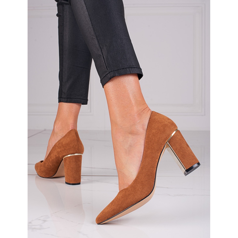 Goodin SHELOVET Pumps aus Wildleder braun 1