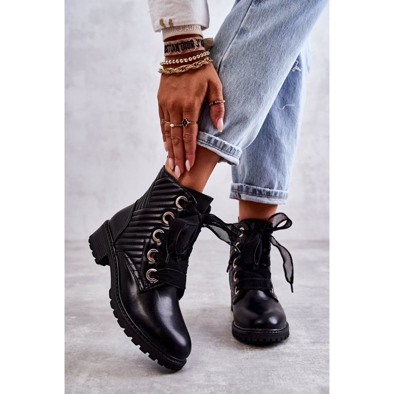 PG1 Schwarze Torino Steppstiefel mit Wärme 2