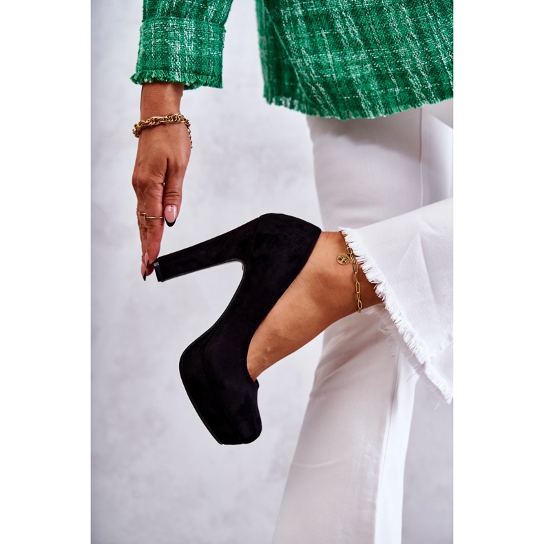 WS1 Klassische Wildlederpumps auf Fersen Black Soro schwarz 2