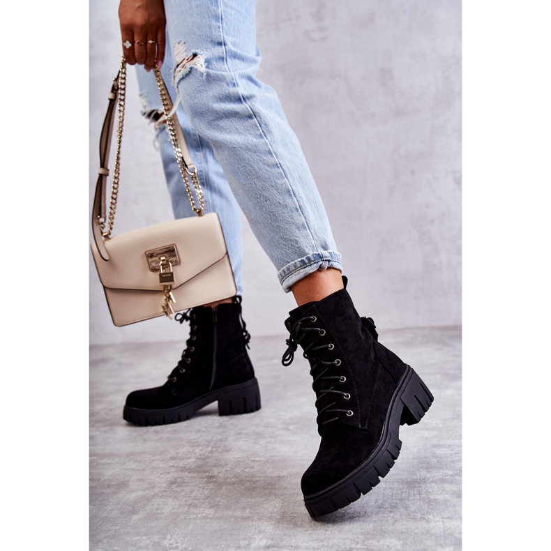 PG1 Warme Damenstiefel aus Wildleder mit Reißverschluss Schwarz Emilien 2