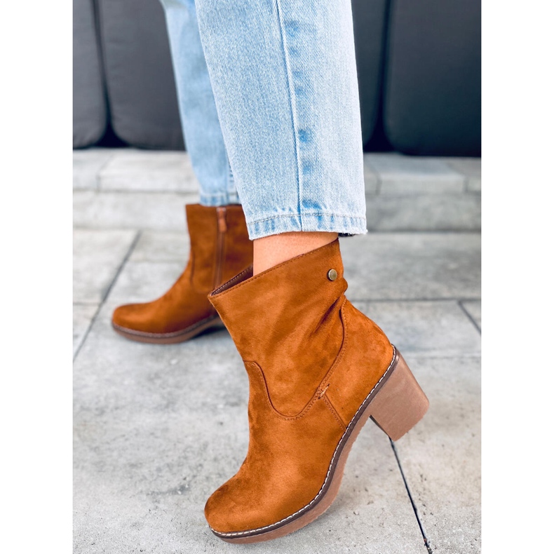 Linzi Camel Stiefel mit Gummiabsatz braun 2