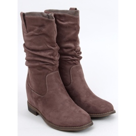 Stiefel auf einem versteckten Sylla Khaki Wedge beige grau 1