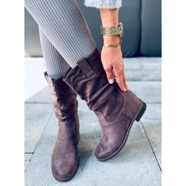 Stiefel auf einem versteckten Sylla Khaki Wedge beige grau 2